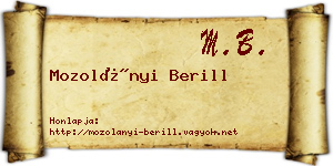 Mozolányi Berill névjegykártya